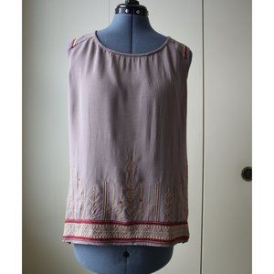 Irene's Story Sleeveless Blouse with Embroidery
